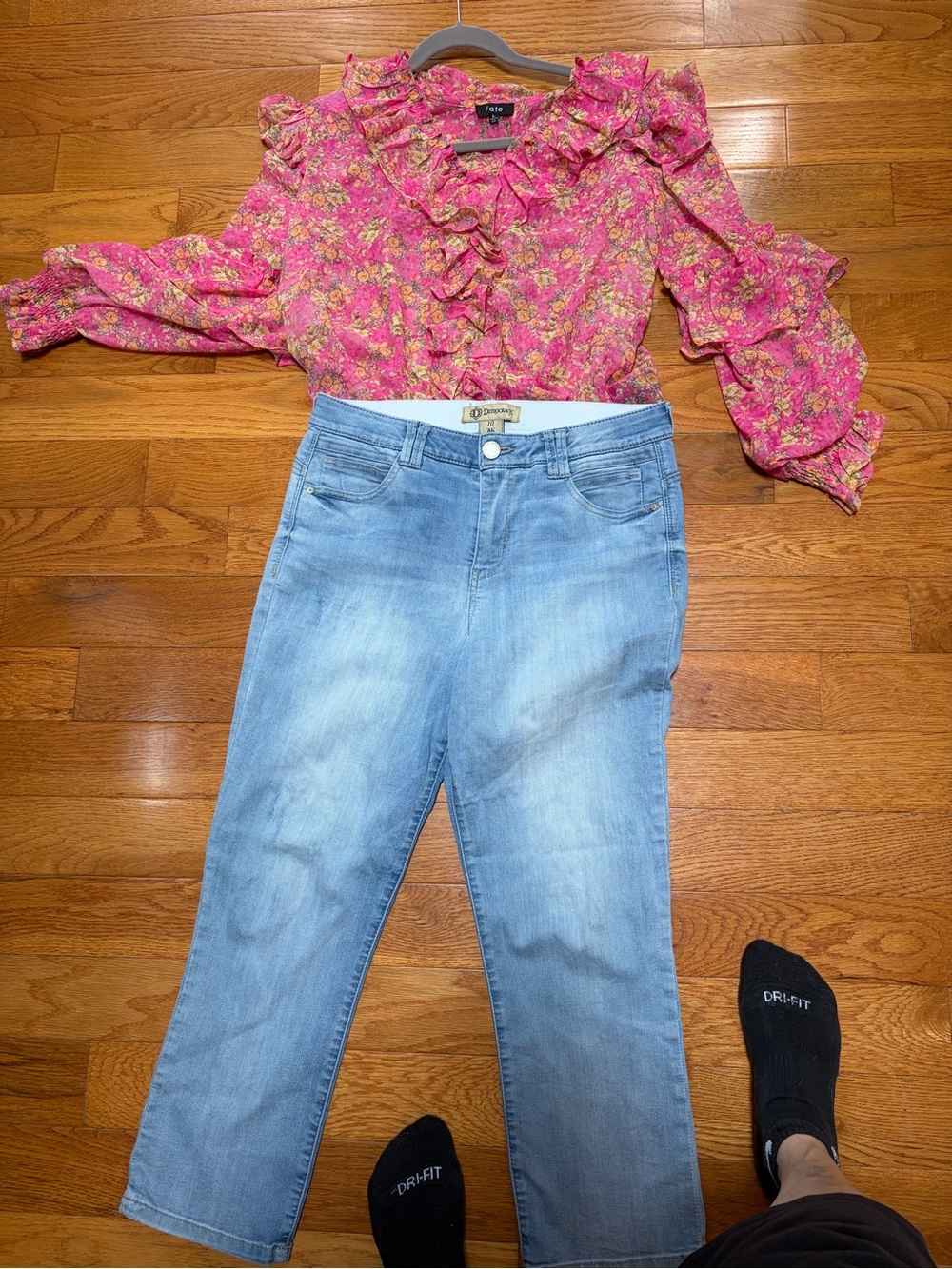 Democracy & Fate Bundle- AB Jeans size 10 and Ruffled Blouse size Large